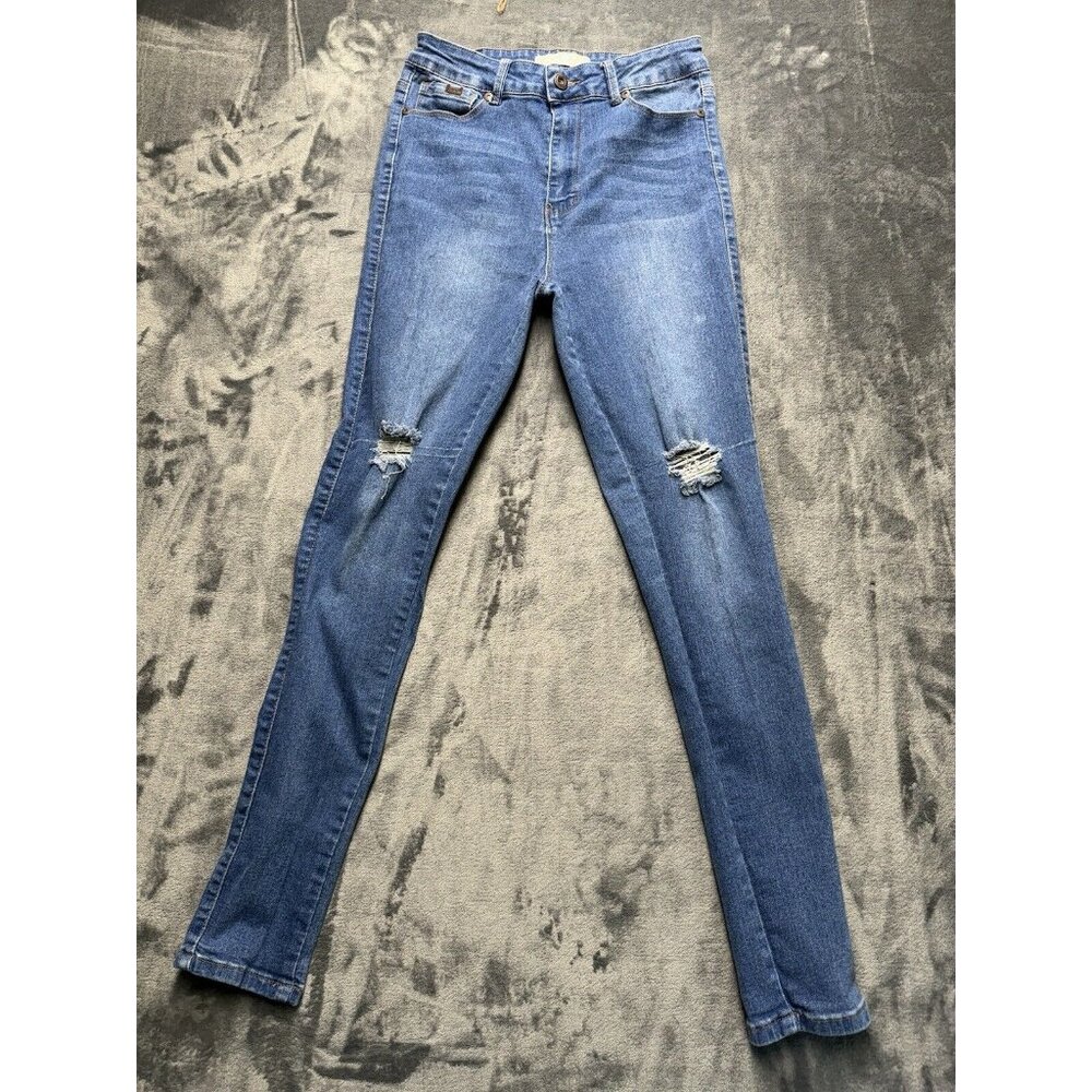 Cyclone‎ Skinny Jeans Women/Junior 9 Blue Distressed High Rise Preppy School